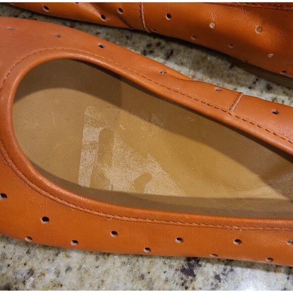 Korks Kork Ease Flats Leather Orange Nessa Women's Sz 10/42 Balet Flats Vented - Picture 3 of 10